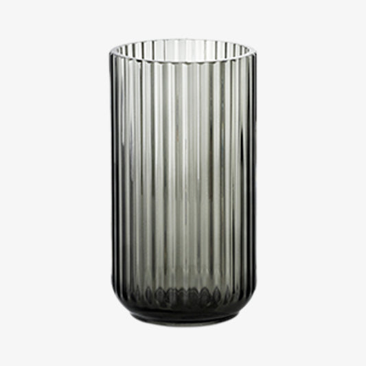 Lyngby vasen 20cm røgfarvet glas