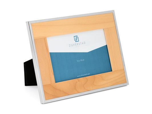 Fotoramme, ahorntræ/sølvfarvet, 15x10cm, ORLÉANS