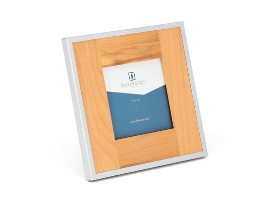 Fotoramme, ahorntræ/sølvfarvet, 7x7cm, ORLÉANS