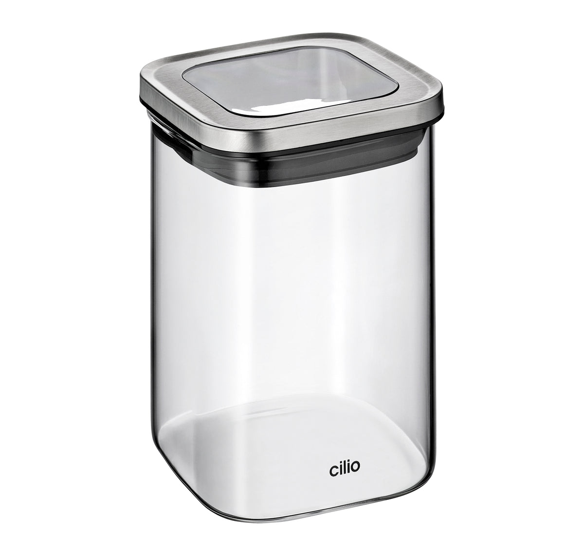 Oppbevaringsboks med silikon og glasslokk, 1 l, CUBO