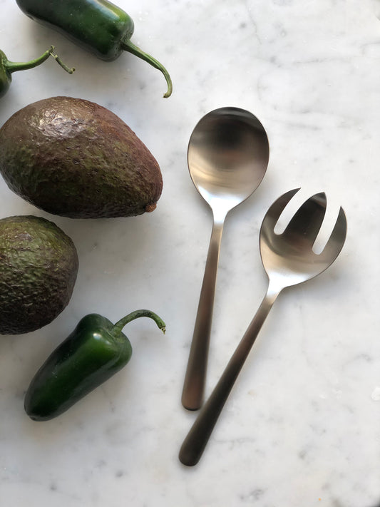 Salatbestik, 2 dele, Mat stål, Grand Prix