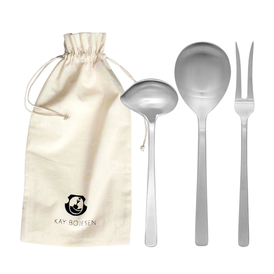 Serveringssæt, 3 dele, Mat stål, Grand Prix