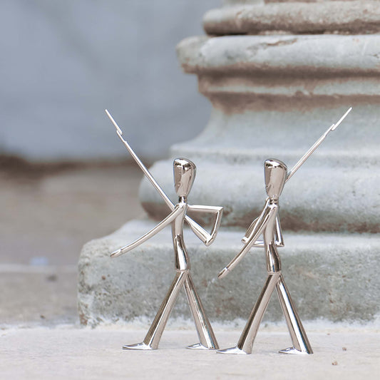 Kongelig garder, poleret stål, H16cm