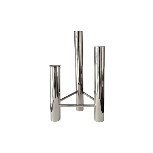 Vase og lysestage, VISTA, poleret stål, 15x25,5cm