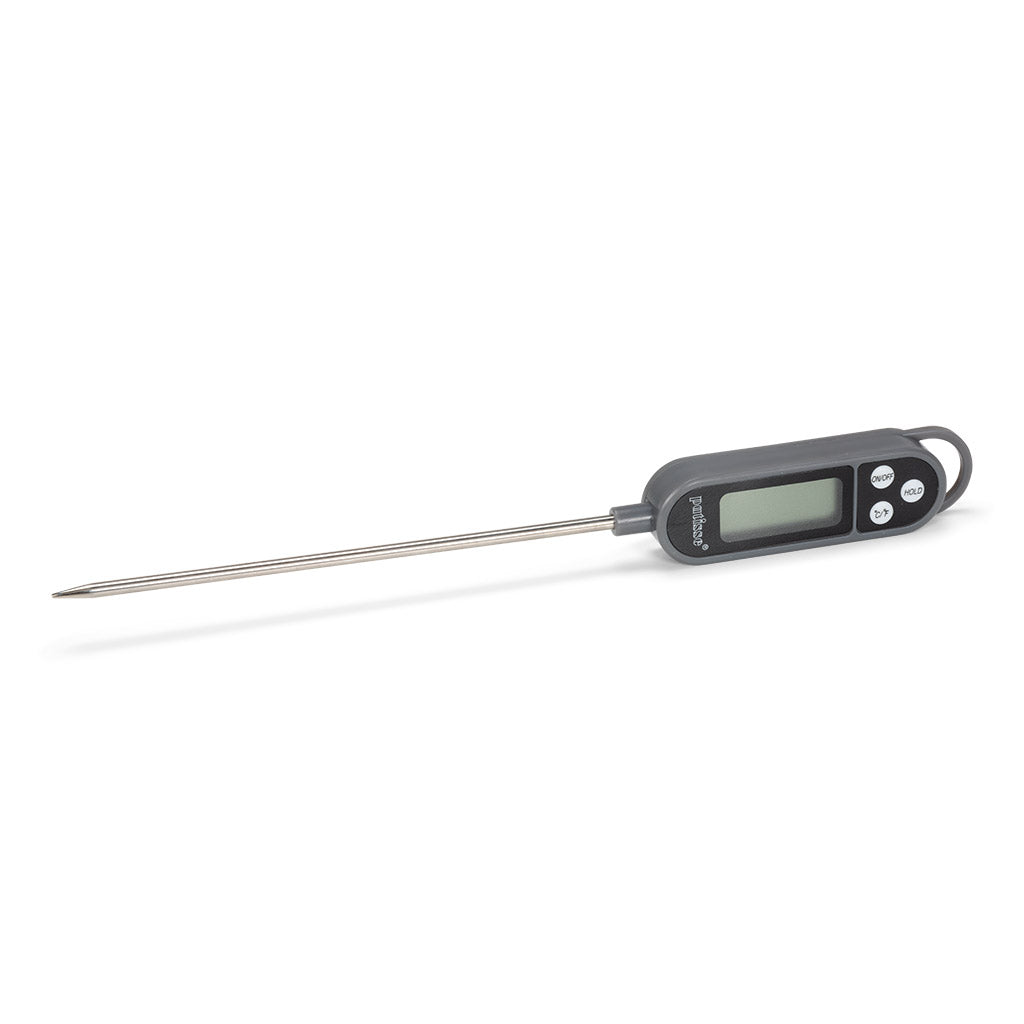 Stegetermometer, digitalt, sort/sølv, stål, 32x7cm