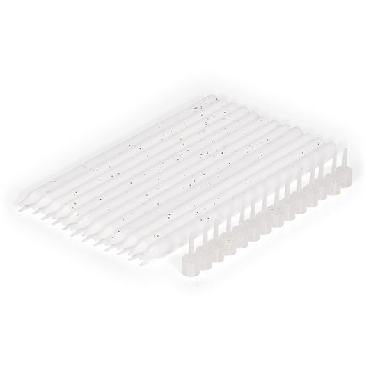 Fødselsdagslys, 12 stk, Hvide, 14cm