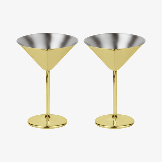 Sett 2 Marti/Cockt, Edelstahl/PVD Gold