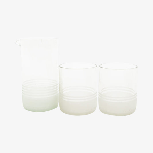 Sæt med karaffel 450ml fra upcycled glas transpare