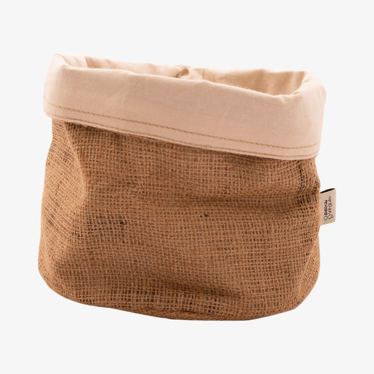 Brødkurv fra hessian og bomuld 20x20cm