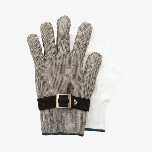 2-delt østershandske i rustfrit stål stor