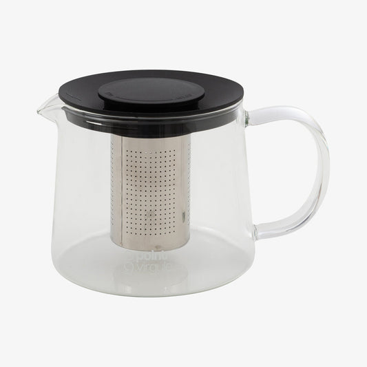 Tekande m. Rustfri Stålinfuser 1 L, Stål/Glas/Sort