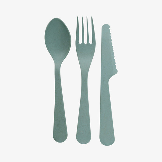 3-delt bestiksæt salvie grøn