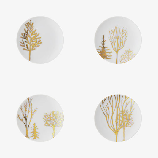 Set 4 plates flat 10, Festive C Trees, TAC Gropius