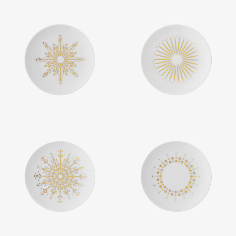 Set 4 plates flat 10, Festive C Stars, TAC Gropius