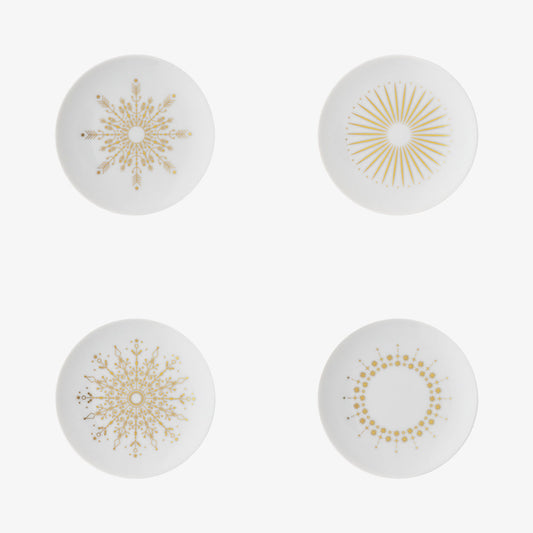 Set 4 plates flat 10, Festive C Stars, TAC Gropius