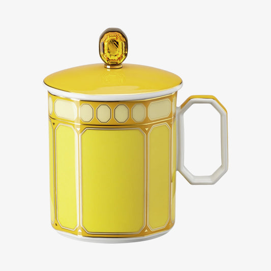 Krus w.handle og lokk, jonquil, signum