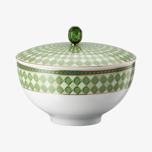 Soppa skål 15 cm w.lid, ormbunke, signum