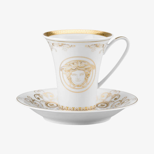 Cup/Saucer 4 tall, Medusa Gala Gold, Versace