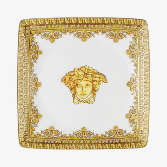 Bowl 12cm sq. flat, Baroque Bianco, Versace