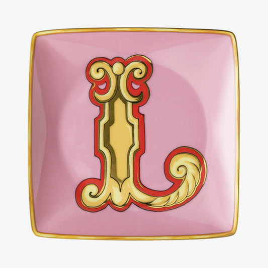 Kulho 12cm neliömetriä. Flat, loma -aakkoset L, Versace