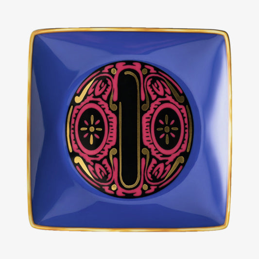 Bowl 12cm sq. flat, Holiday Alphabet O, Versace