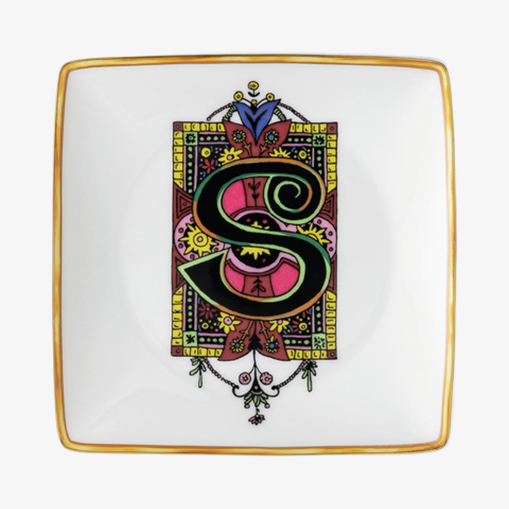 Skål 12 cm kvm. Flat, Holiday Alphabet S, Versace