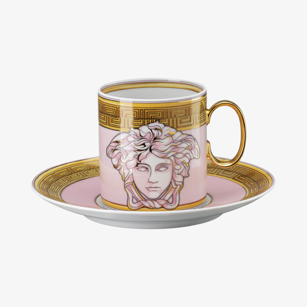 Kopp/tallerken 4 høy, rosa mynt, medusa forsterket