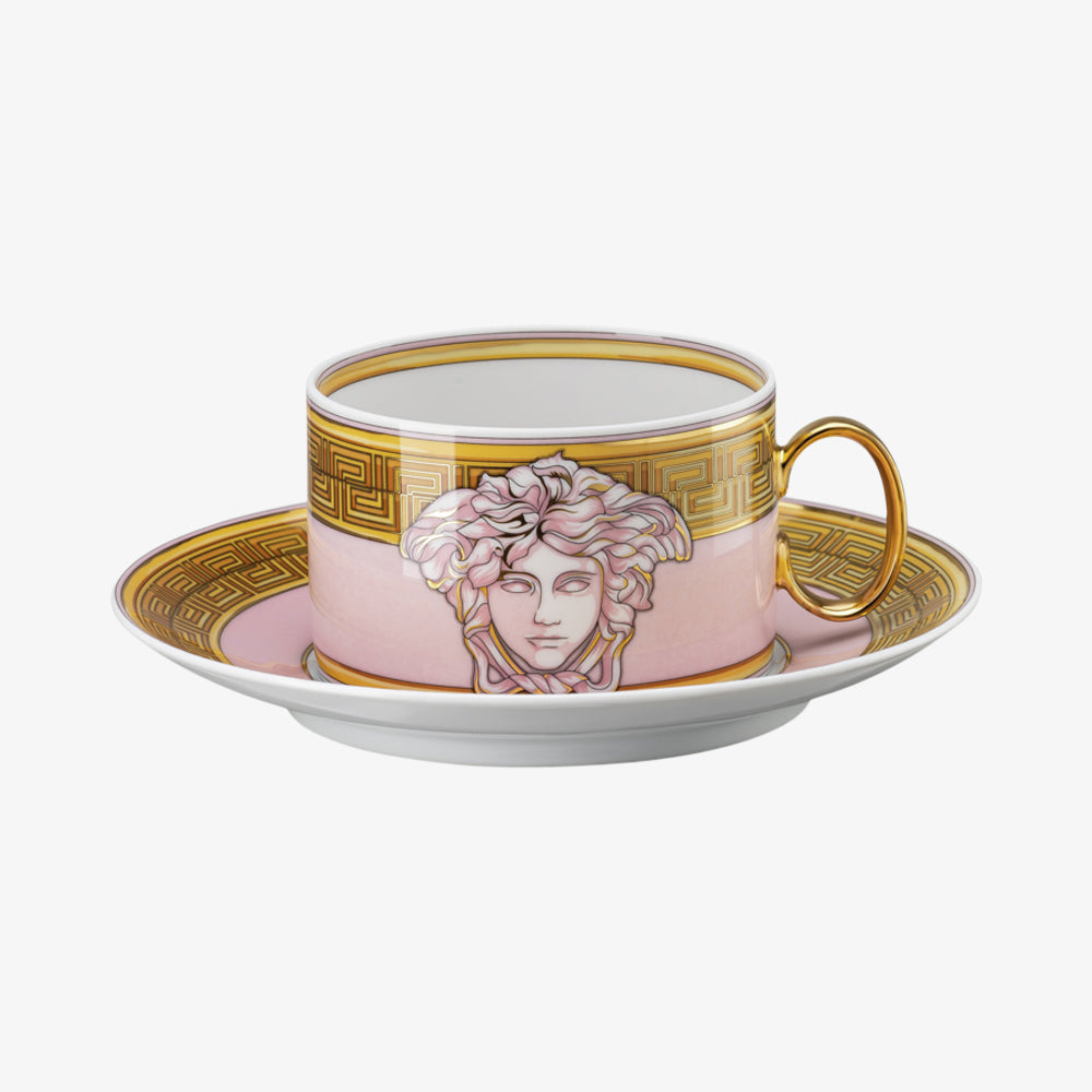 Kopp/tallerken 4 lav, rosa mynt, medusa forsterket