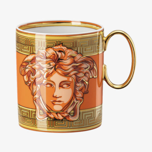 Mug with act, orange coin, medusa amplified