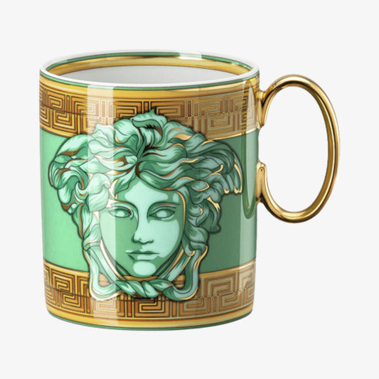 Mug with act, green coin, medusa amplified