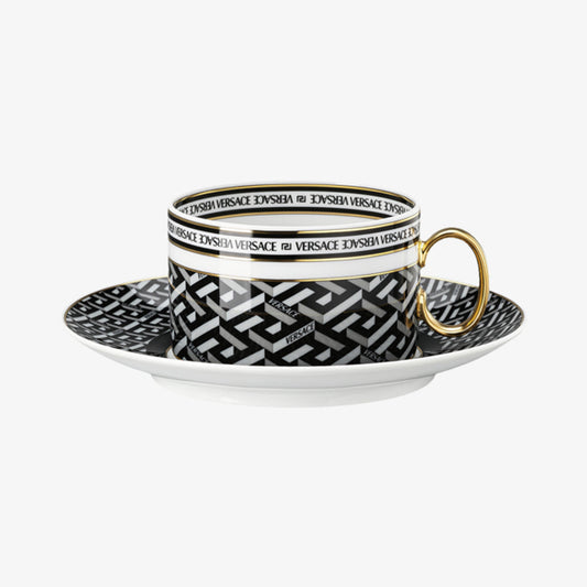 Cup/Saucer 4 Low, Signature Black, La Greca
