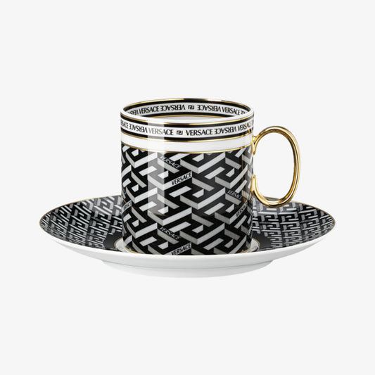 Cup/Saucer 4 Tall, Signature Black, La Greca