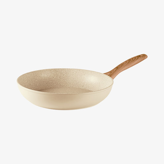 Frying pan 1 handle 24cmrock & rose pink aluminum