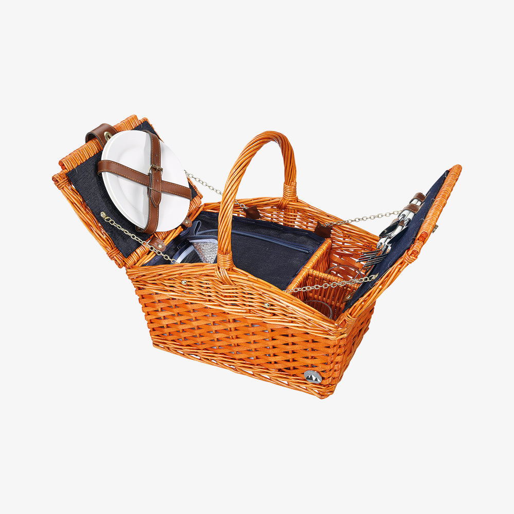 Salerno picnic basket reddish brown