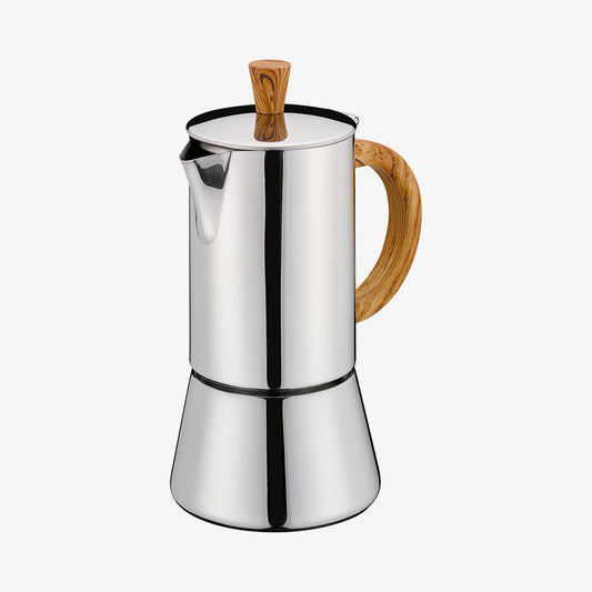 FIGARO Espressomaskin 4 koppar med olivträ