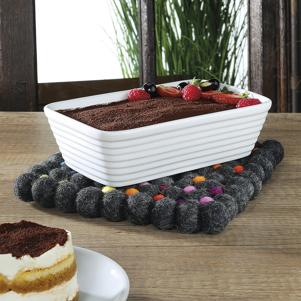 Bordskåner, sort, firkantet LANA NERO