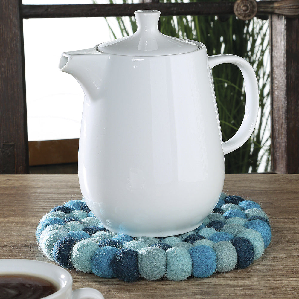 Underlägg, ljusblå, runda LANA AZZURRO