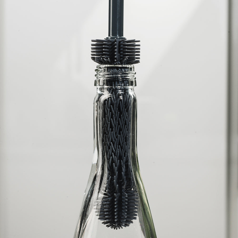 Flaskborste antracitgrå lång