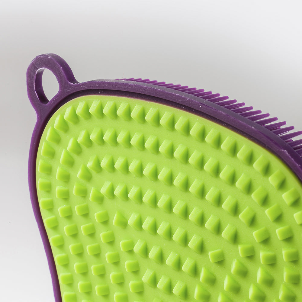 Scrubby sponge with hard and soft side lime