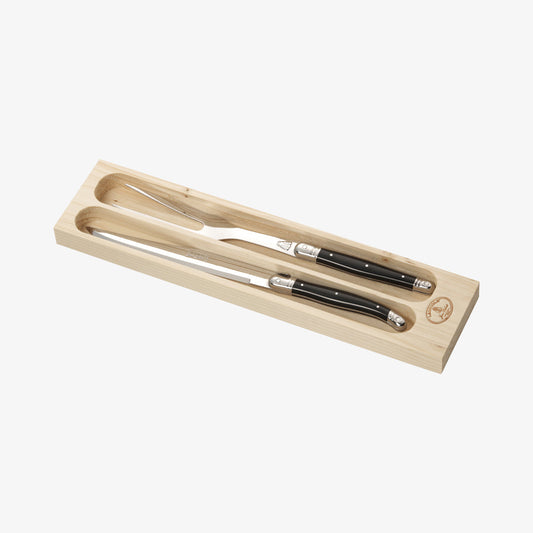 Cutting set Black Open Wood-Box Laguiole