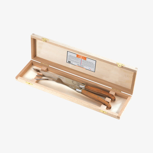 Carving set trä stängd trälåda Laguiole