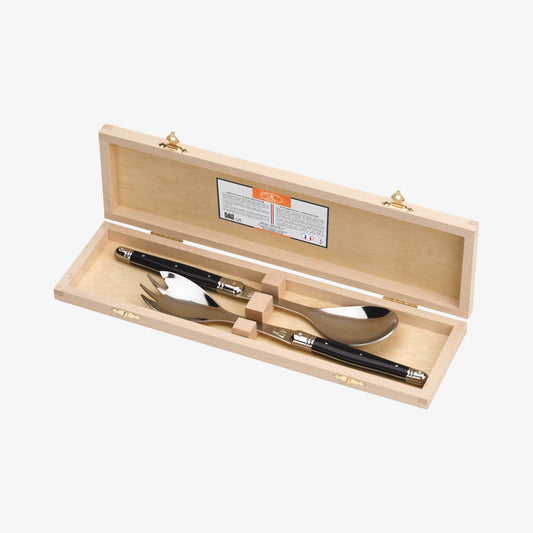 Laguiole salad cutlery with black handle