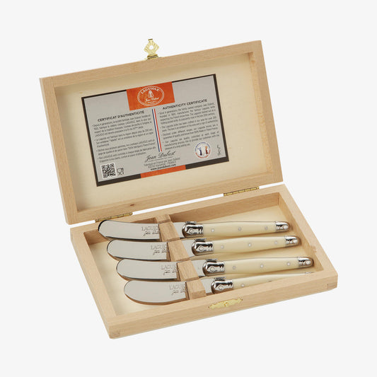 Laguiole butter knife with white handle 4 pcs