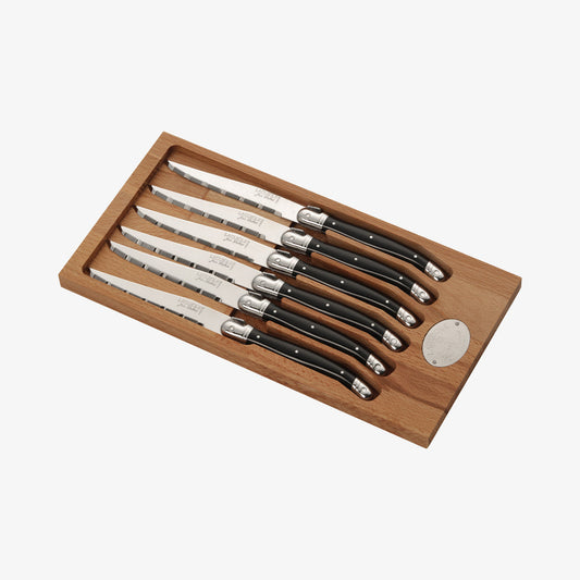 Laguiole knives with black handle 6 pcs