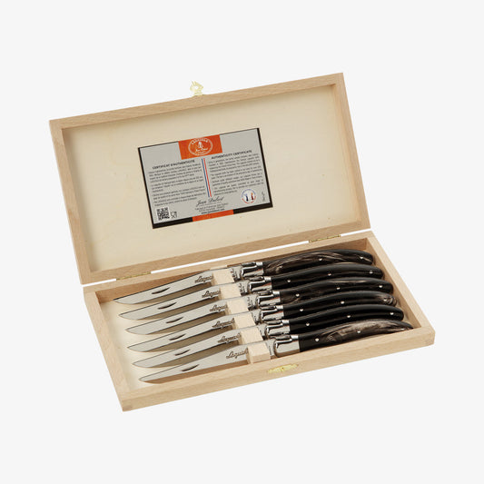 Laguiole knives with handles of horn 6 pcs