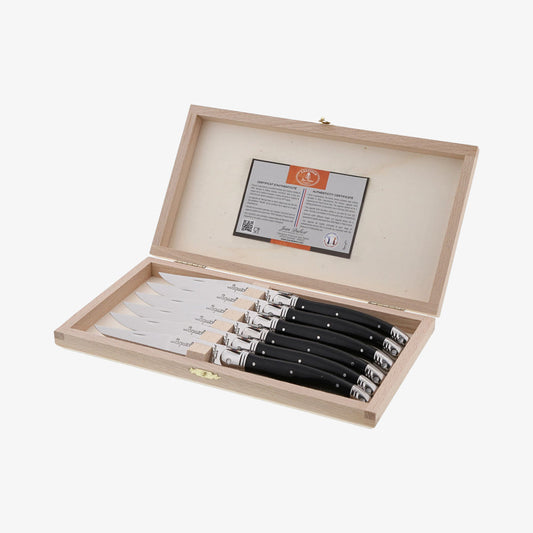 Laguiole Knivset med svart handtag 6 st
