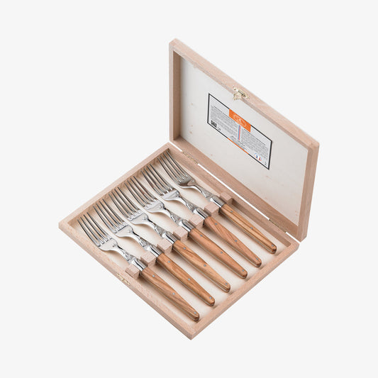 Forks olive wood 2 mm, 6 pcs Laguiole