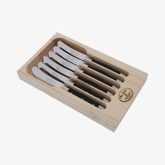 Laguiole smörknivar med svart handtag 6 st