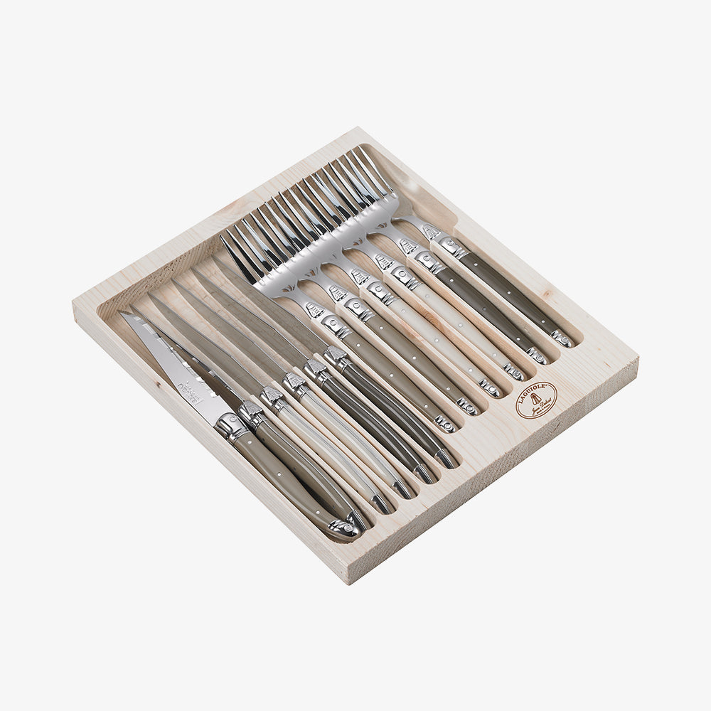 Bestikksett mix 6 kniver + 6 gafler Laguiole