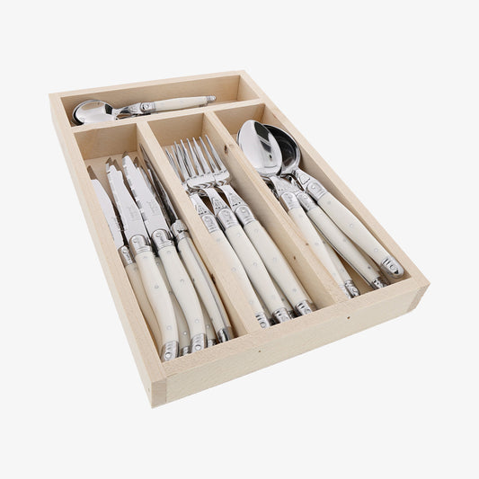 Bestickset vita knivar/gafflar/skedar/tsk 24 st